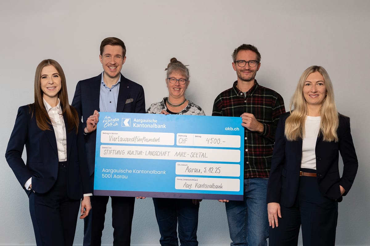 AKB-Weihnachtsspende für die Stiftung Kultur-Landschaft Aare-Seetal