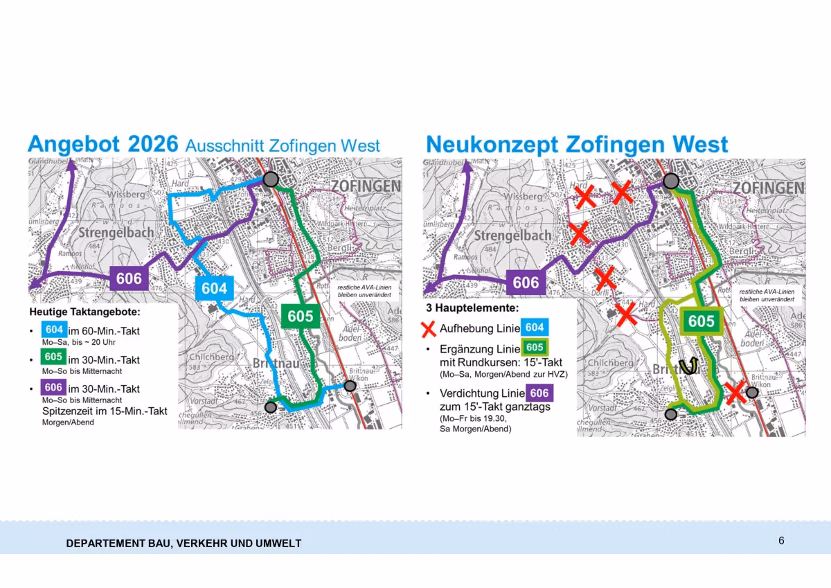 Kanton eröffnet Fahrplan-Vorvernehmlassung Bus Zofingen West